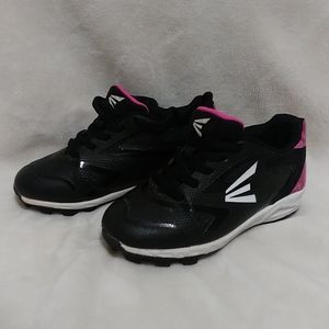 Pink and Black Easton Cleats size 11Y Girl's